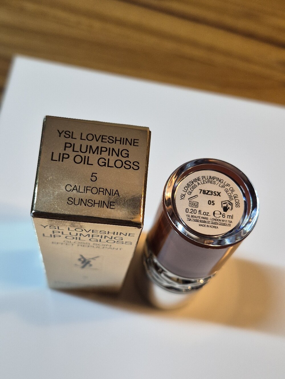 Yves Saint Laurent Love Shine Plumping Lip Gloss: California Sunshine .20oz, NIB - Picture 10 of 10